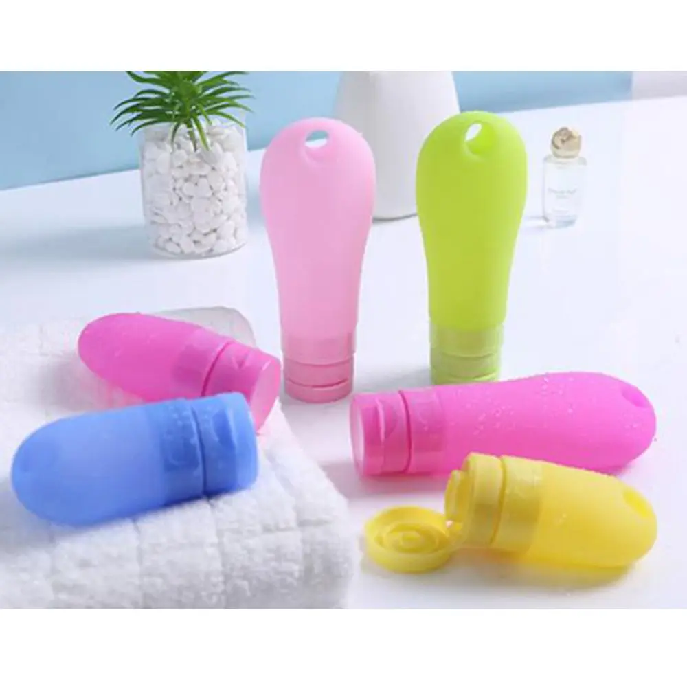60ml random color 38 мл, 60 мл, 90 мл, портативная Мини силиконовая бутылка My многоразовая бутылка, дорожный контейнер для лосьона и шампуня, аксессуары для путешествий - Цвет: 60ml random color
