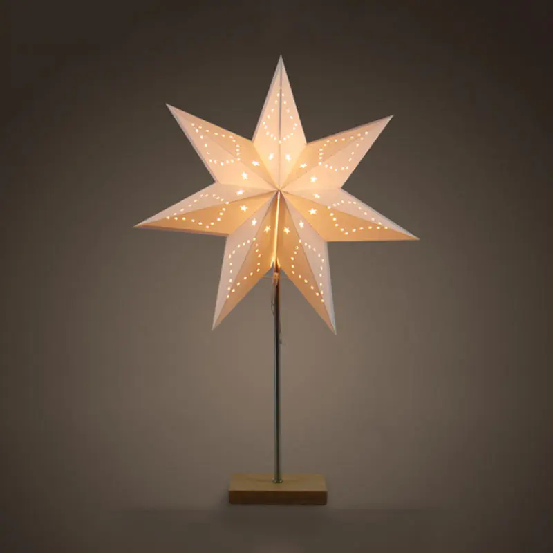 Led Desk Lamp Table Light Paper Star Wood Nordic Design of Modern Retro Minimalist Bedside Living Room Lamps | Лампы и освещение