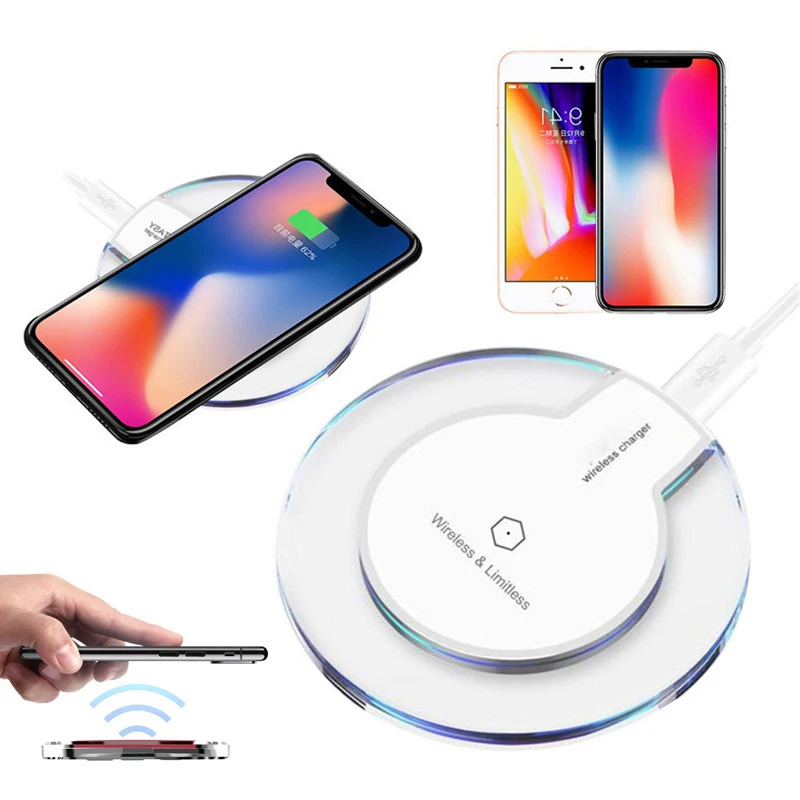 Qi Беспроводное зарядное устройство для iPhone X 8 Plus быстрое мобильного телефона 5 в 1A
