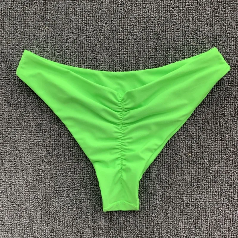 Sexy Solid Color Ruffled Bikini Back Tether Swimsuit Female Separate Holiday Women's Swimming Suit European and American Style | Женская