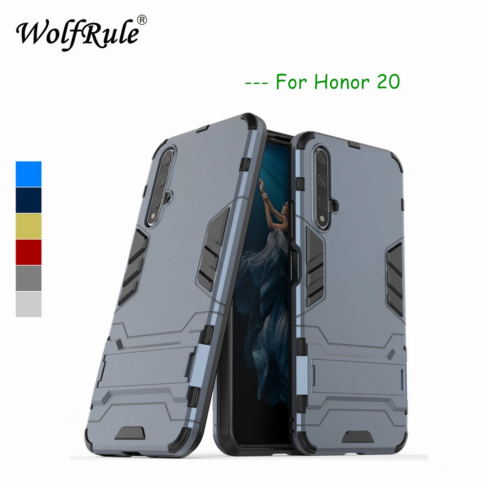 

Honor 20 Cases Huawei Honor 20 Cover Soft Silicone + Plastic Kickstand Case For Huawei Honor 20 Pro Case Phone Funda 6.26"