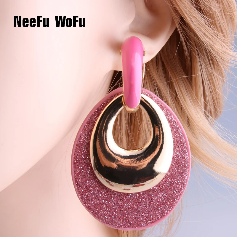 Большие серьги NeeFu WoFu в форме капли воды кожаные тигра из цинкового сплава