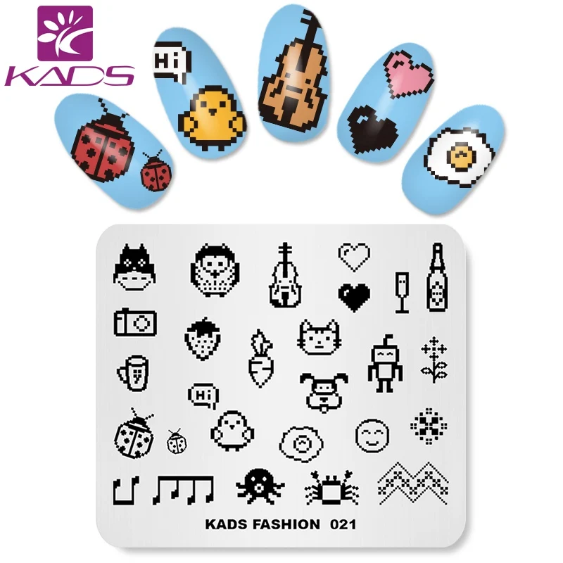 KADS Nail Art Штамп пластина Мода 021 прекрасные штампы для ногтей шаблон украшения DIY