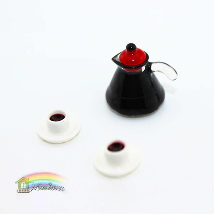 Аксессуары для кукольного мини-домика кофейник набор кофейных чашек