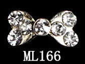 ML166 10 шт./лот, популярный бант, прозрачный дизайн ногтей Стразы, кристалл, галстук-бабочка, сплав, бант, для ногтей, dekor, аксессуары, 18 дизайнов - Цвет: ML166