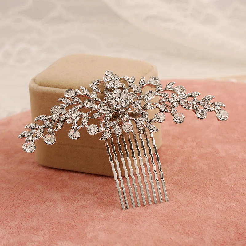 Свадебные украшения для волос невесты оптом стразы из металлического сплава