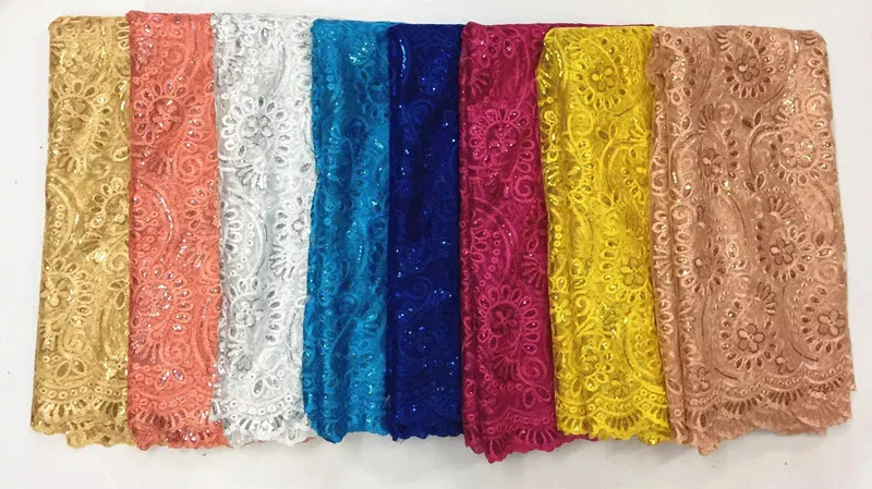 5 ярдов/шт. Модная Королевская Синяя французская сетчатая кружевная ткань с