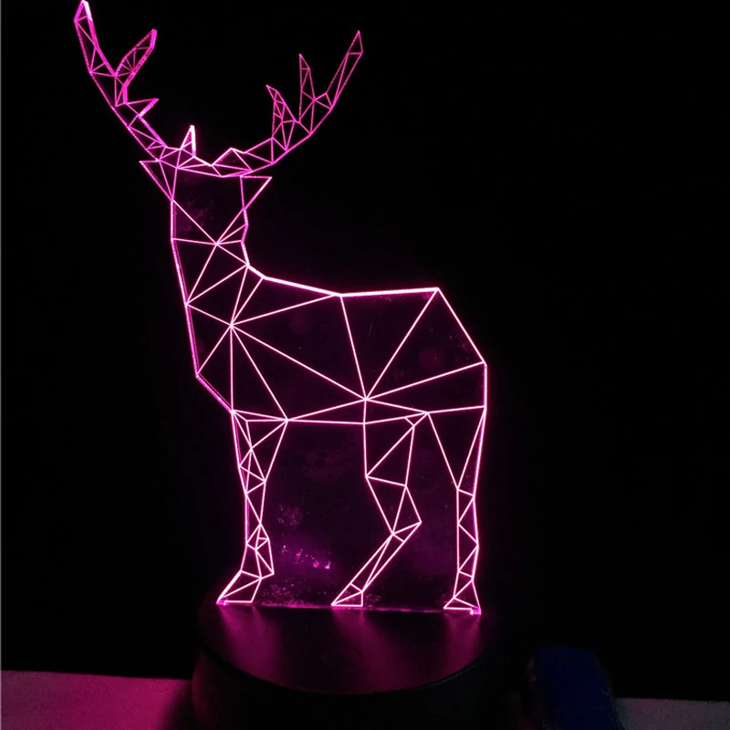 Рождественский подарок GAOPIN 3D лампа в виде оленя RGB светодиодная USB ночник для
