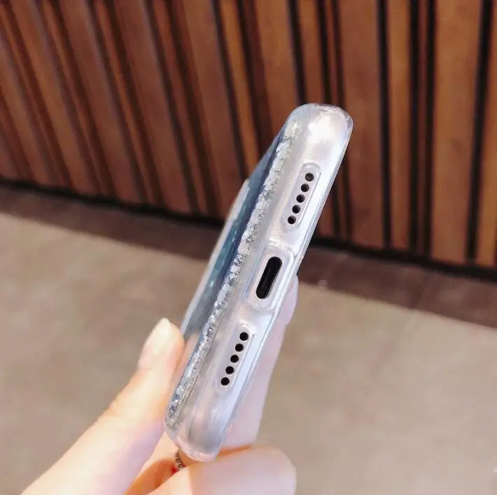 Модный Блестящий чехол с Китом и акулой жидкий силиконовый для Xiaomi Pocophone F1 Mi5x Mi A1