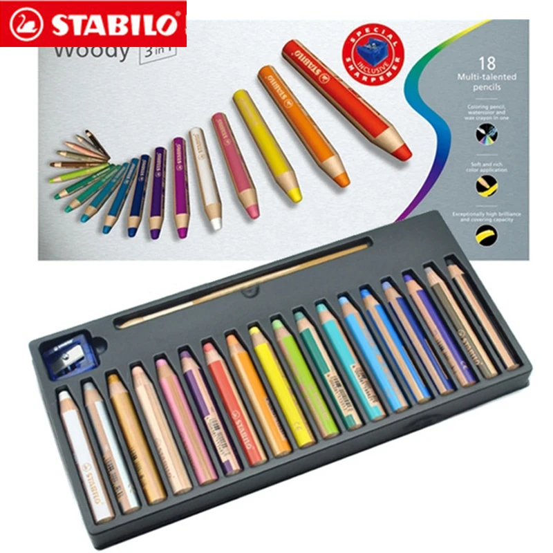 Многофункциональные карандаши Stabilo 880 Вуди 3 в 1 акварельные