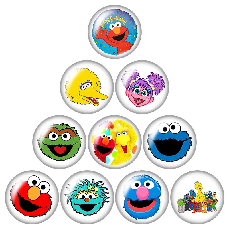 Seame Street Elmo Cookie Monster 10 шт Смешанные 12 мм/16 мм/18 мм/25 мм круглые фото стекло кабошон demo