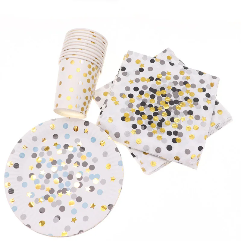 40 шт мультфильм партии горячего тиснения пластины салфетки чашки одноразовая