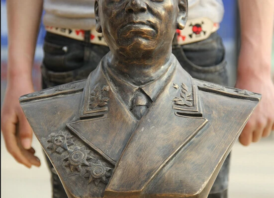 JP S0524 20 &quotстаринная китайская бронза знаменитый Маршал милитарист Peng De Huai голова