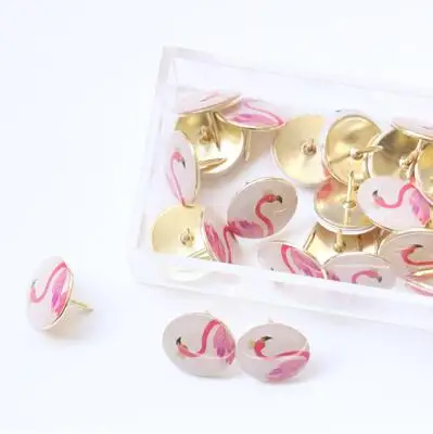 Flamingo 04 24 шт./кор. мультфильм PushPin различная бумага карта пробковая доска скрепленная фиксация Thumb Tacks Pin для офиса школы - Цвет: Flamingo 04