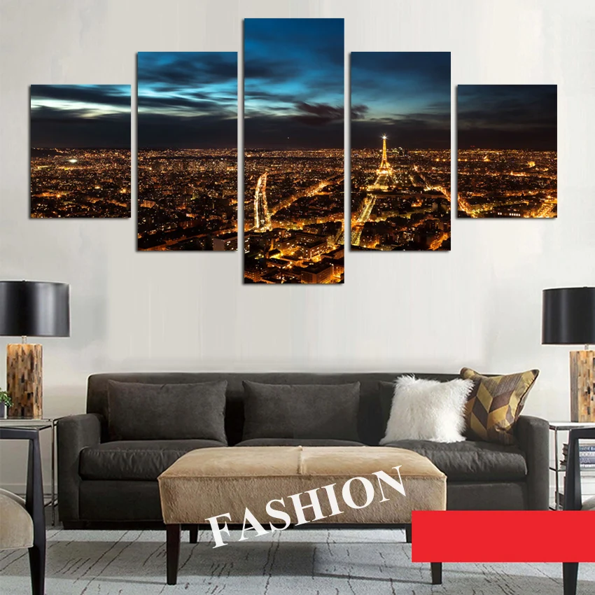Большие размеры для гостиной спальня Home Decor Ночной Париж Эйфелева башня