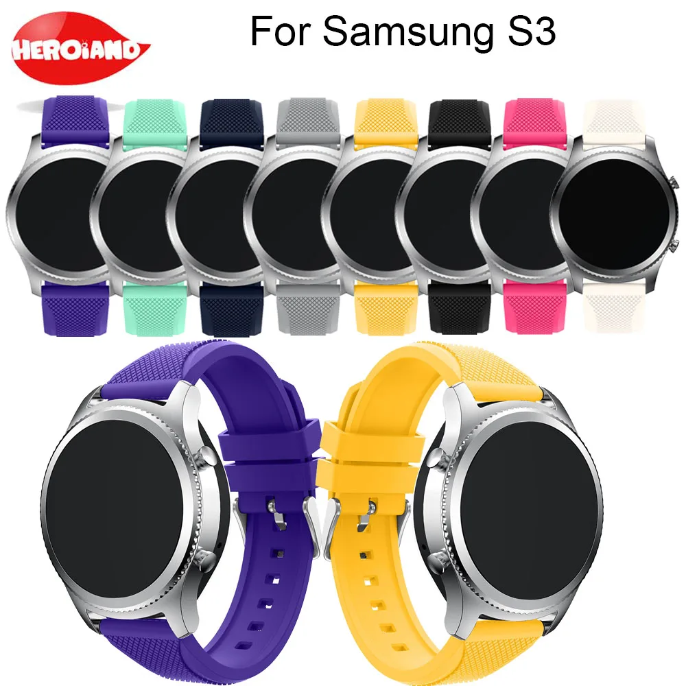 

22mm Sports Silicone Watch Bands Strap for Samsung Galaxy Gear S3 Classic SM-R770 S3 Frontier SM-R760 SM-R765 Smart Watch