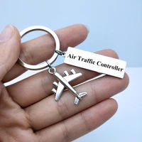 air traffic controller keyring fly safe plane keychain couples women men boyfriend husband pilot flight attendant gift key fob
