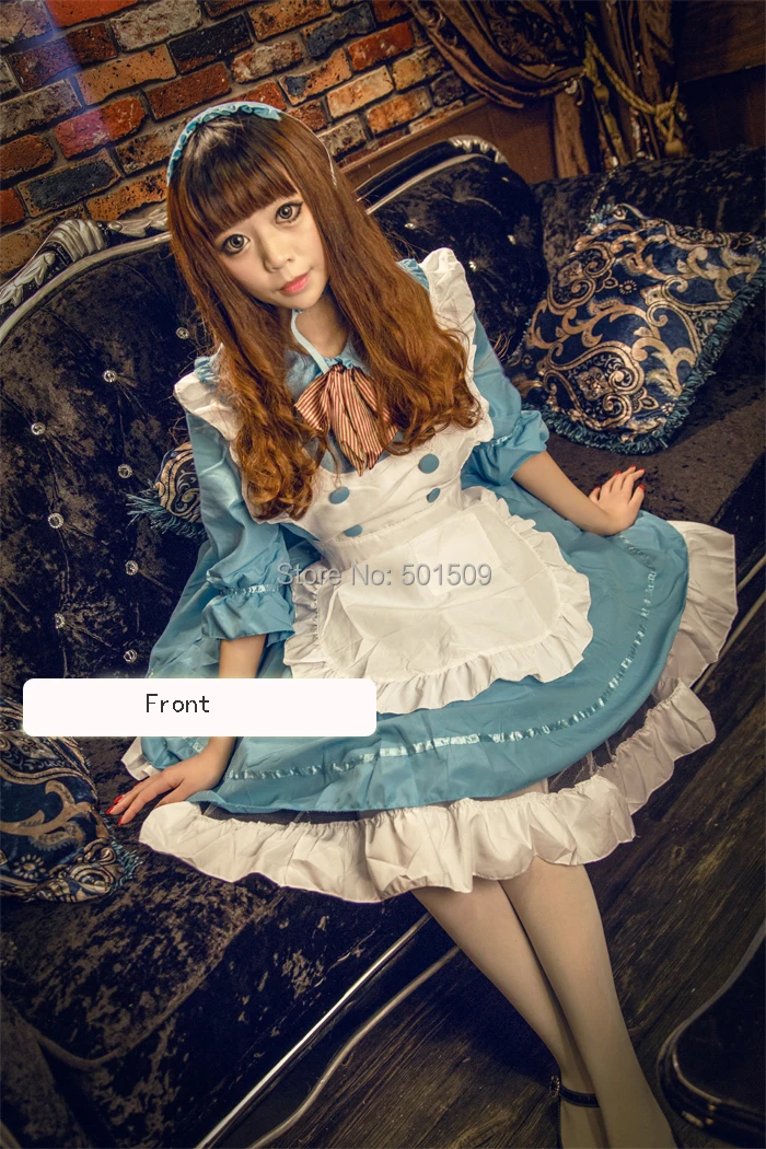 Хлопковое синее платье лолиты с фартуком, средневековое платье Ренессанса, Бал Белль, косплей, костюм Лолиты/Алисы, костюм французской горничной Хлопковое синее платье лолиты с фартуком, средневековое платье Ренессанса, Бал Белль, косплей, костюм Лолиты/Алисы, костюм французской горничной