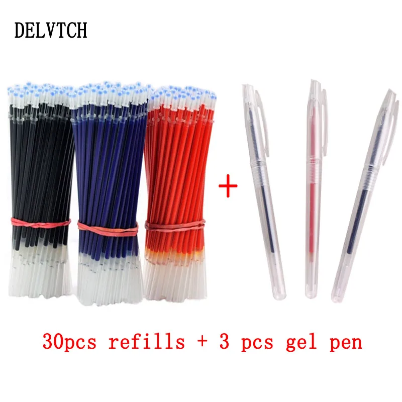 Гелевая ручка DELVTCH 0 5 мм 30 шт./лот сменный наконечник и 3 шт. гелевая для костюма
