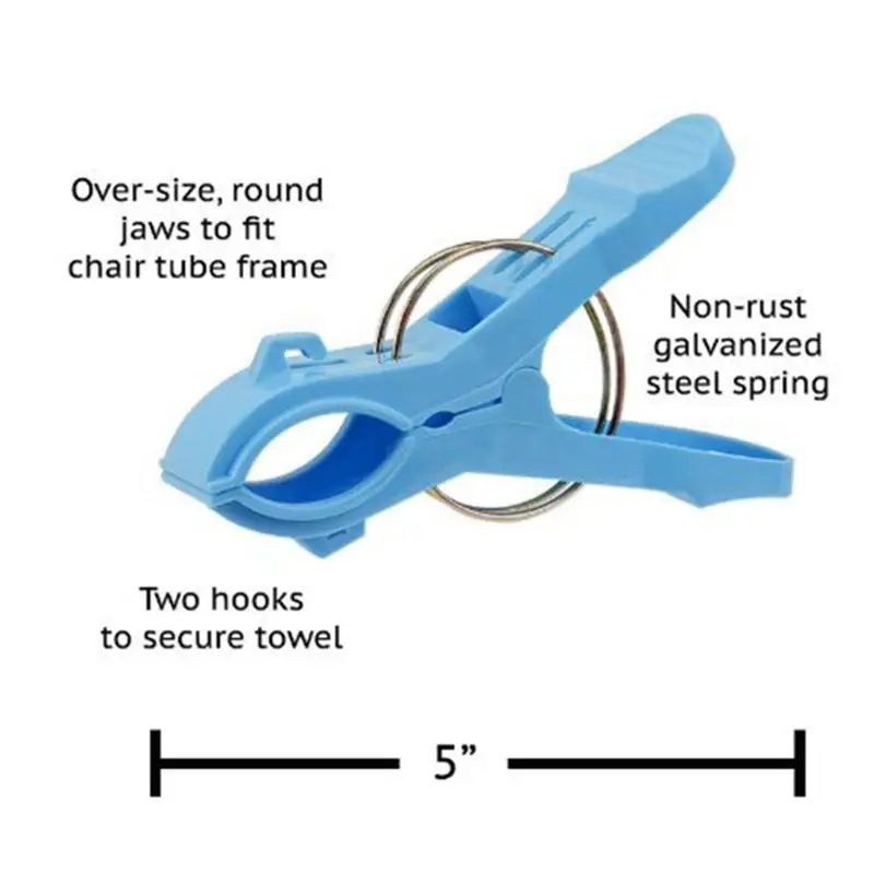 OUNONA 4pcs Laundry Clothes Pins Plastic Hanging Pegs Clips Beach Towel /Quilt | Дом и сад
