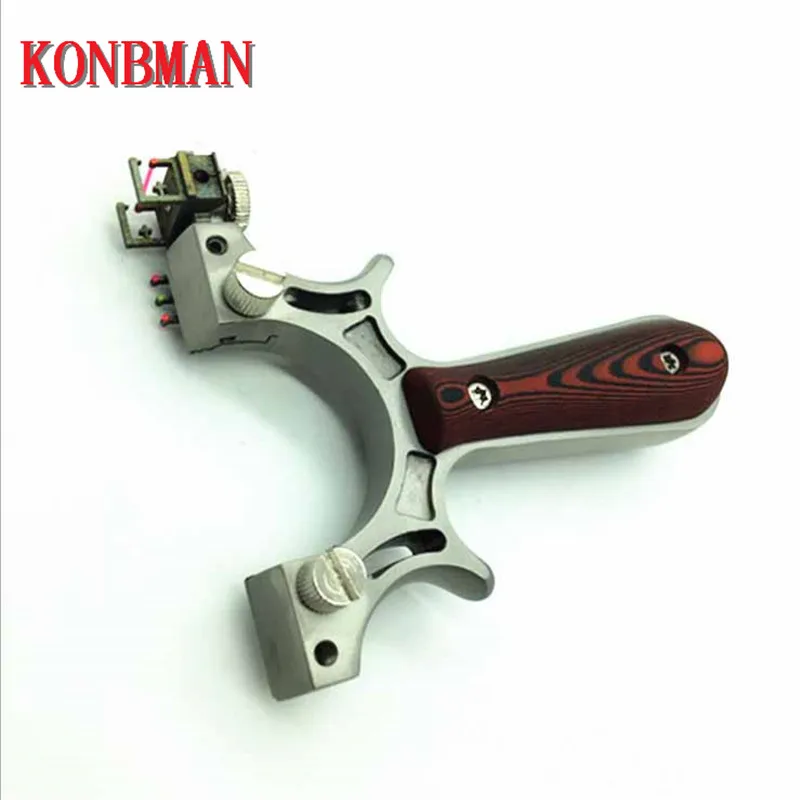 

Slingshot Hunting Catapult High Quality Stainless steel + G10 With flat Rubber Band Outdoor Shooting Game sling shot New 2018