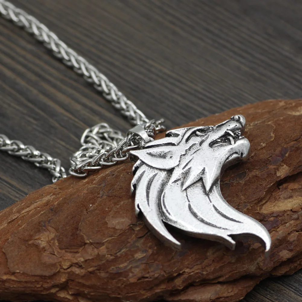 Мужской ожерелье с подвеской в виде головы волка норвежский викинг Odin|necklace