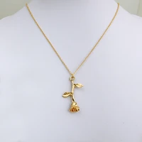 fashion rose flower pendant necklace for women gold color chain around the neck choker female jewelry party gift