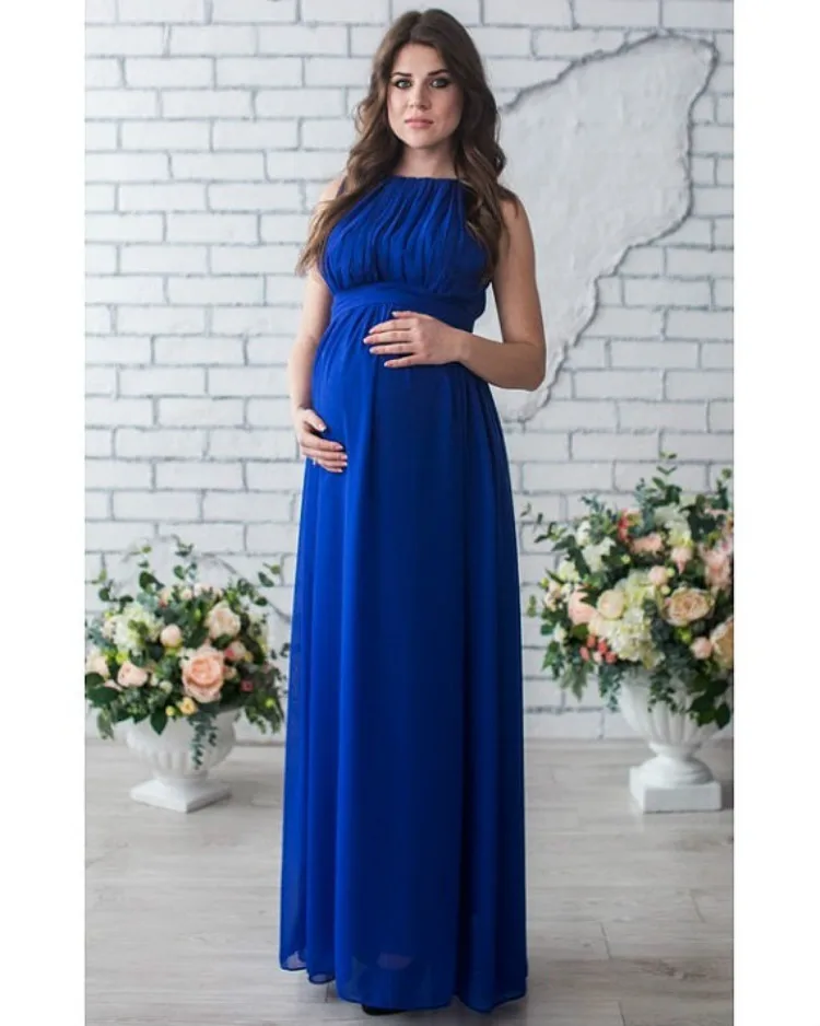 Шифоновое длинное платье для беременных женщин Повседневное вечернее платье с длинным рукавом для вечеринки Длинные Макси платья для бере... от AliExpress WW