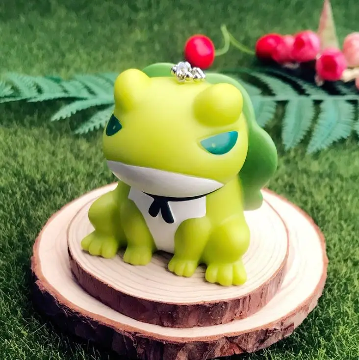 GRACE MOMENTS Hot Sale Cartoon Vinyl Cute Frog Son Doll Keychain Key Ring HandBag Pendant Holder Accessories For Women Men | Украшения и