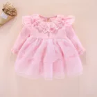 Детское Хлопковое платье с длинным рукавом, на Возраст 3-6 месяцев