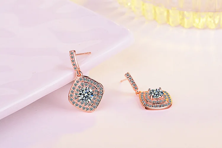 Подлинные настоящие 925 пробы серебряные Винтажные серьги-гвоздики Allure, женские свадебные ювелирные изделия, Femme Brincos