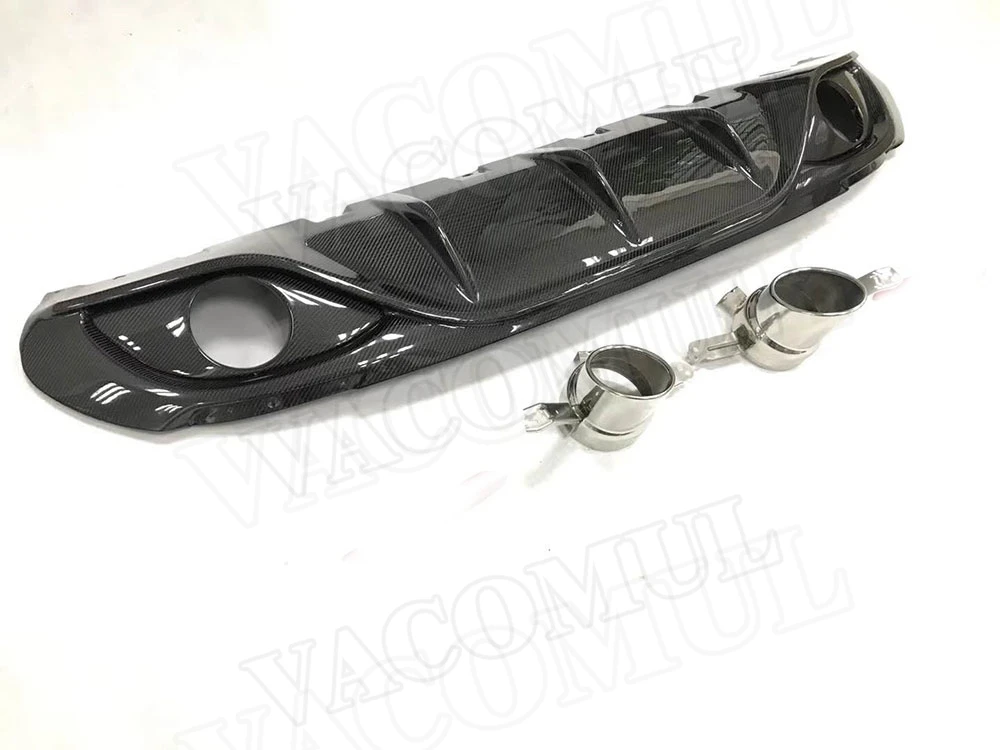 Задний диффузор бампера спойлер из карбонового волокна с наконечниками выхлопной системы из нержавеющей стали для Alfa Romeo Giulia 2017 2018 годов выпуска.