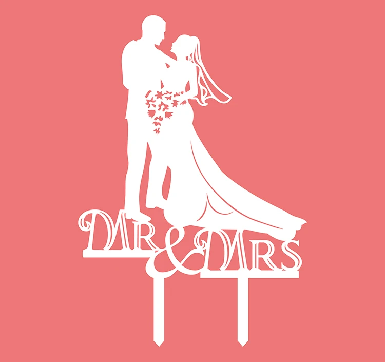 1 шт. Креативные Свадебные акриловые флаги для жениха торта MR & MRS флажки свадьбы