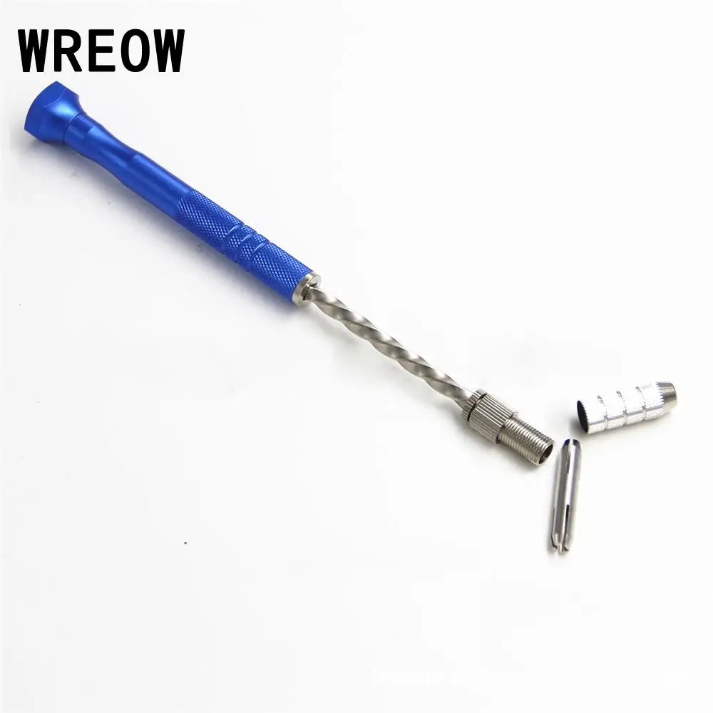 

1Pc Blue Manual Aluminum Half Auto Hand Drill DIY Wood Woodworking Hand Chuck Twist Drill Bit 0.5-3.0mm