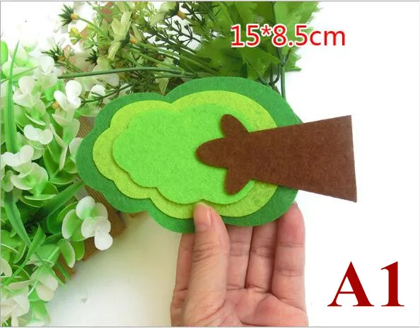 Style A1 as photo DIY ткань лесное Дерево Трава цветок ручной работы резка Войлок ремесла ткань нетканый материал для детей украшения дома комнаты - Цвет: Style A1 as photo
