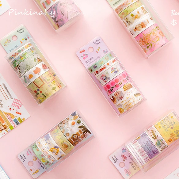 5 шт. Милые Японские животные цветы Еда Набор декоративного скотча Васи рукоделие