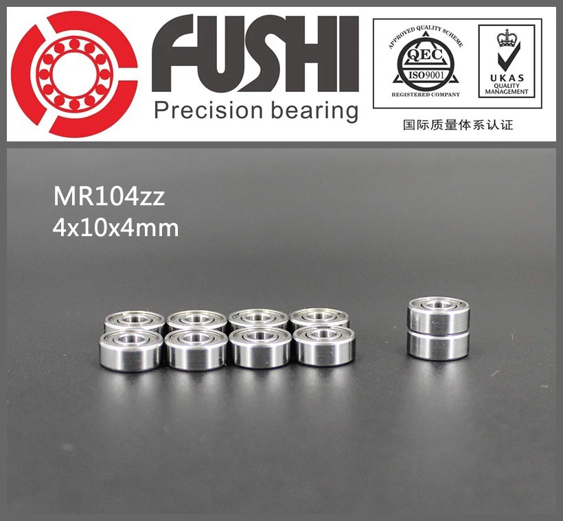 MR104ZZ подшипник ABEC-1(10 шт.) 4*10*4 мм миниатюрный MR104 zz, шариковые подшипники L-1040 X2ZZ MR104Z