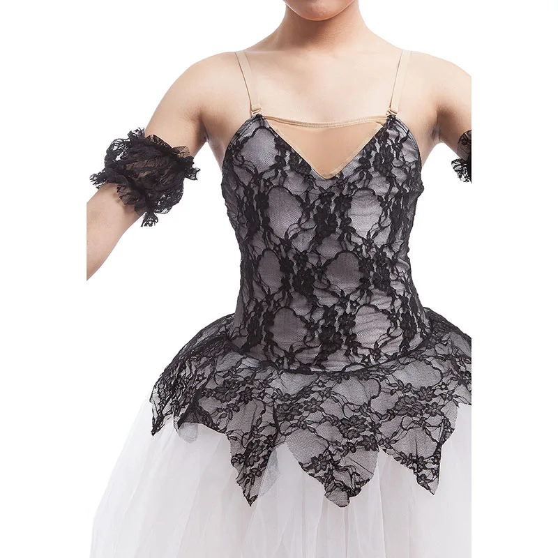 Новая Элегантная романтичная Женская балетная пачка Черная кружевная белая