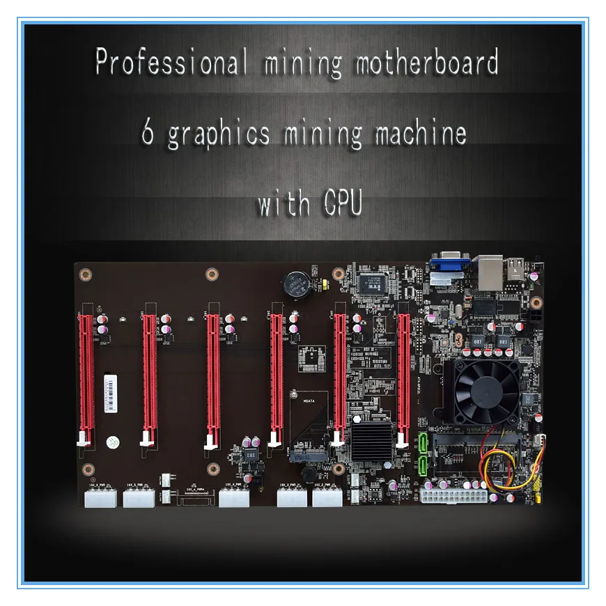 Шахтерская машина с ЦП+ Шахтерская машина шасси+ 4 г DDR3L ram+ 60 г SSD профессиональная Шахтерская материнская плата 6 графика