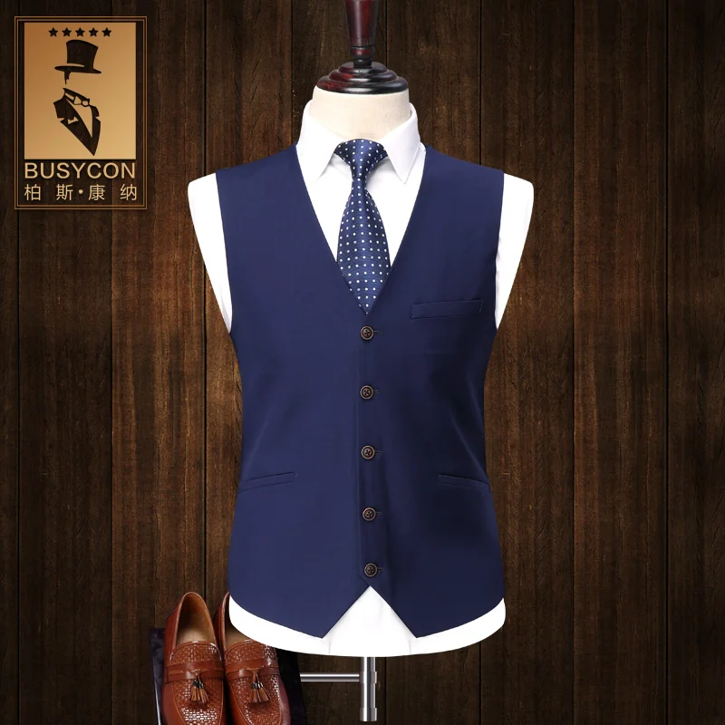 Модный облегающий костюм из 3 предметов Королевский синий для мужчин с брюками