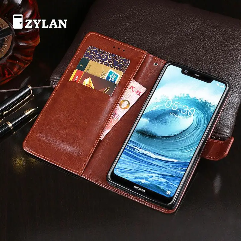 Чехол для zylan Nokia 5 1 Plus 6 кожаный чехол-кошелек противоударный силиконовый