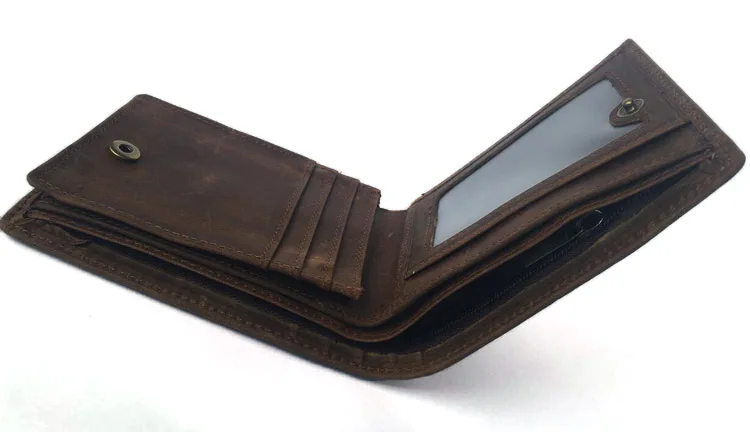 Кошелек MS винтажный из натуральной кожи для мужчин с карманом на молнии TW1661 |