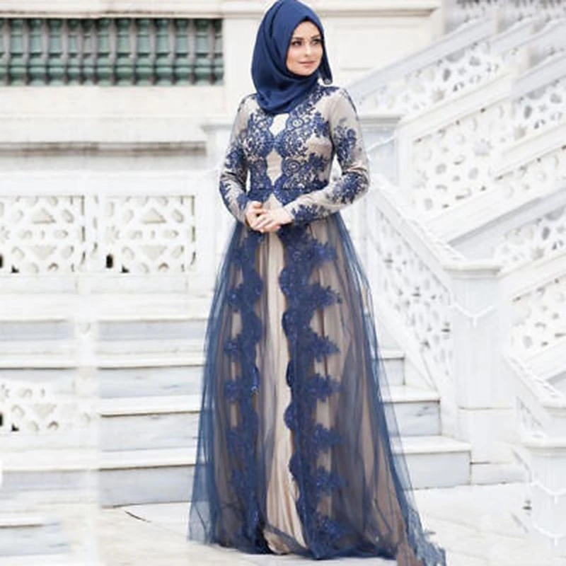 WEPBEL Arab Lace Muslim Dress Folk Custum Mesh Splice Long Sleeve Fashion Plus Size Dresses S-5XL | Женская одежда