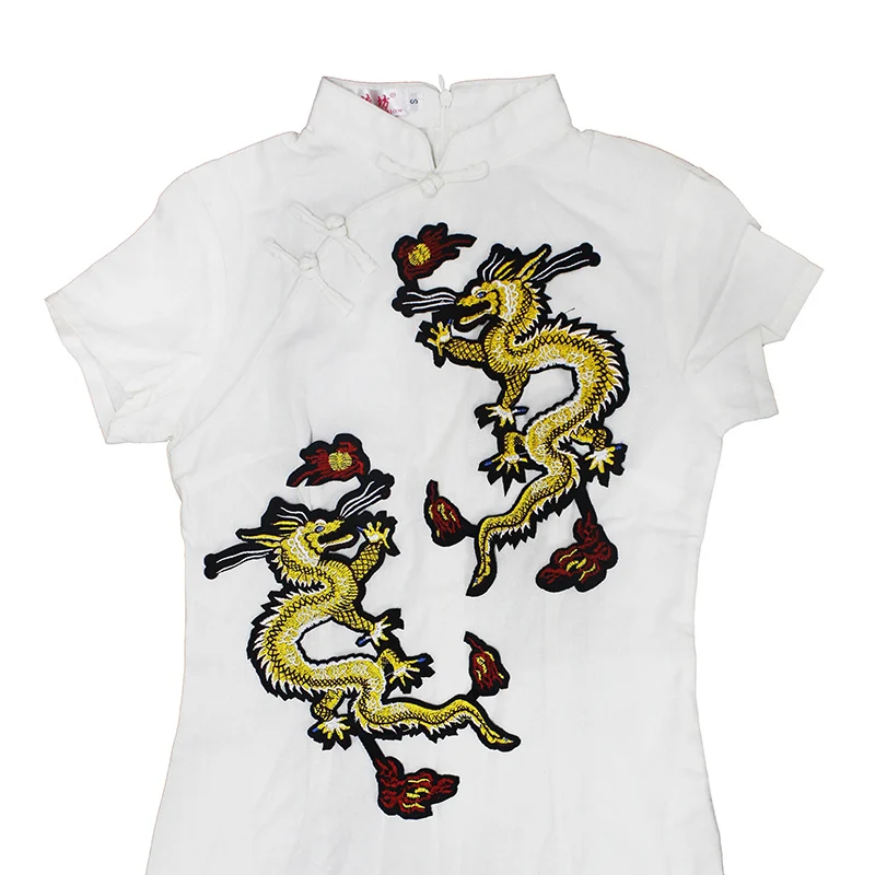 1 пара вышитых наклеек с аппликацией в виде дракона украшение из кружевной ткани