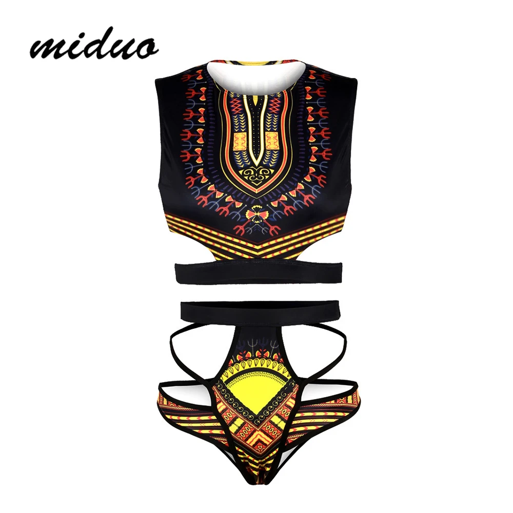 MIDUO Высокая талия Купальник бикини Установить Sexy бинты Бикини Push Up Купальники