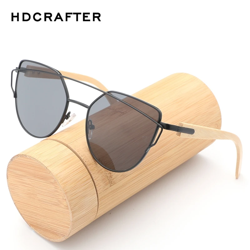Женские солнцезащитные очки кошачий глаз HDCRAFTER поляризационные зеркальные