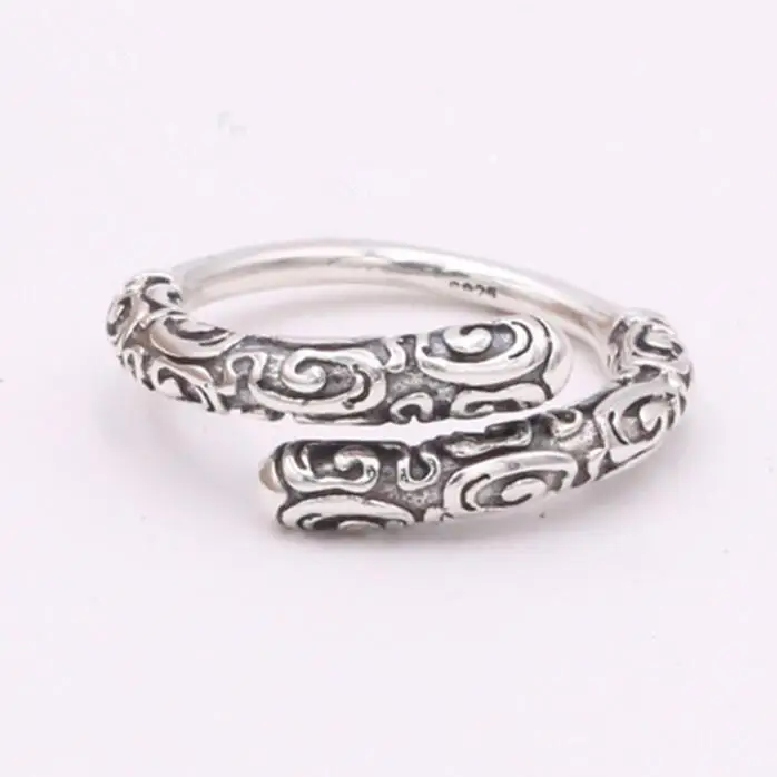 

Solid 925 Sterling Silver men Rings Simple Band Vintage Handmade Craft Antique Silver 925 Jewelry Men Cool Personality Bijoux