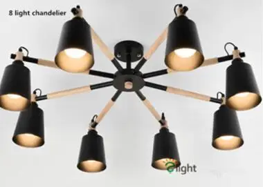 8 light chandelier Скандинавская люстра из цельного дерева, люстра для гостиной, люстра, минимализм, свисающая E27 Светодиодная люстра, светильники - Цвет абажура: 8 light chandelier