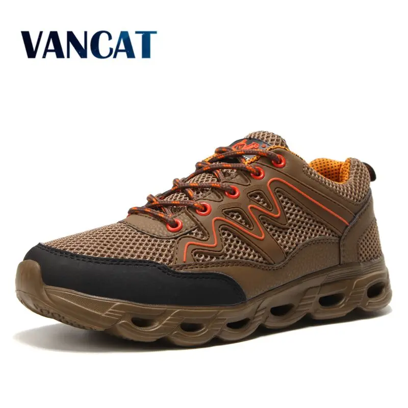 VANCAT Spring Summer Breathable Light Mesh Men Shoes For Adult Net Sneakers Walking Non Slip Brand Casual Footwear 2018 | Обувь