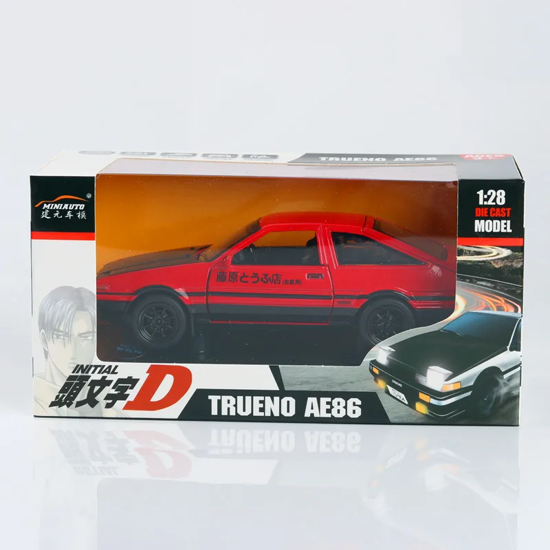 B-Red-Black 1:28 Начальная д Тойота Королла AE86 сплава модели автомобилей Trueno металл литья под давлением быстро Авто оттягивать игрушки суперкар для коллекции - Цвет: B-Red-Black